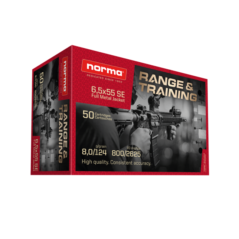 NORMA Range &amp; Training 6,5 x 55 - 8.0-124 gr.  Pt. udsolgt