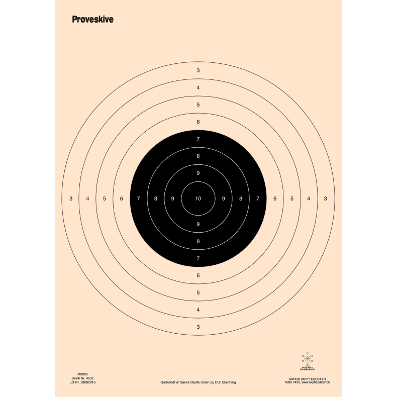 Pistolskive 15 mtr. Prve DSkyU &amp; DGI 4032P